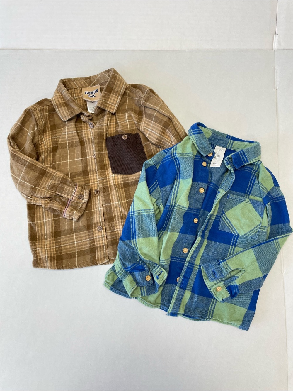 Boys 3T Plaid Flannel Button Up Shirts 100% Cotton H&M Brooklyn Boys Fall Autumn